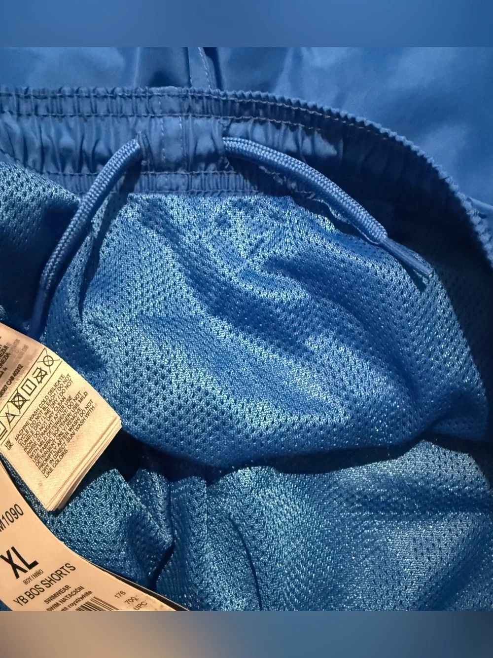 adidas Boys XL Blue Swim Trunks Mesh Lined Board Shorts NWT